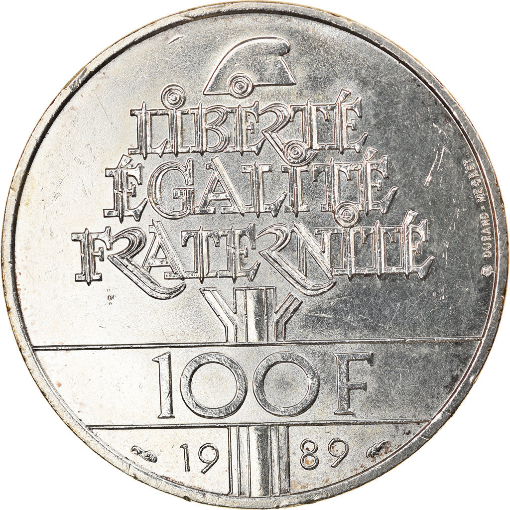 Moneta, Francia, Droits de l'Homme, 100 Francs, 1989, SPL-, Argento, KM:970
