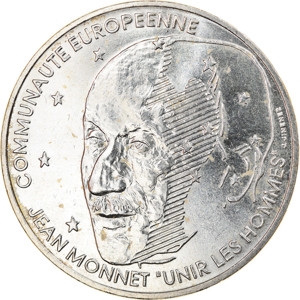 Coin, France, Jean Monnet, 100 Francs, 1992, Paris, AU(55-58), Silver, KM:1120
