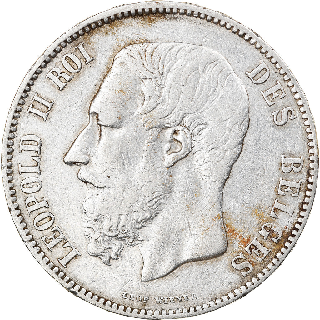 Coin, Belgium, Leopold II, 5 Francs, 5 Frank, 1867, VF(30-35), Silver, KM:24