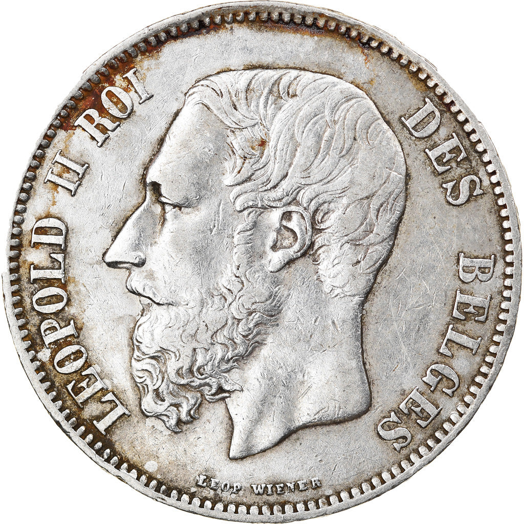 Coin, Belgium, Leopold II, 5 Francs, 5 Frank, 1868, VF(30-35), Silver, KM:24