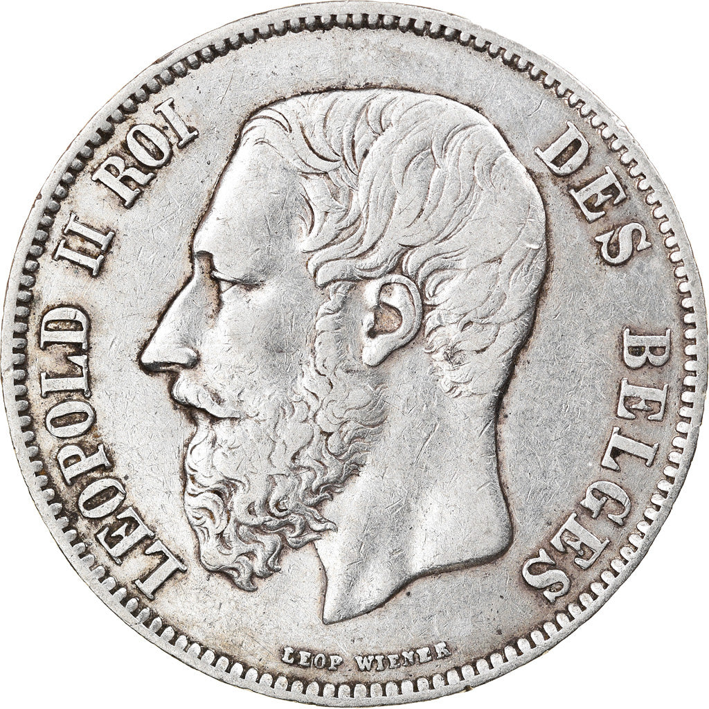 Coin, Belgium, Leopold II, 5 Francs, 5 Frank, 1868, VF(30-35), Silver, KM:24