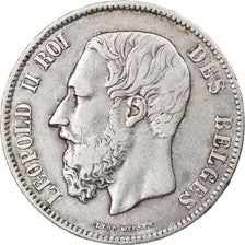 Moneta, Belgio, Leopold II, 5 Francs, 5 Frank, 1870, MB+, Argento, KM:24