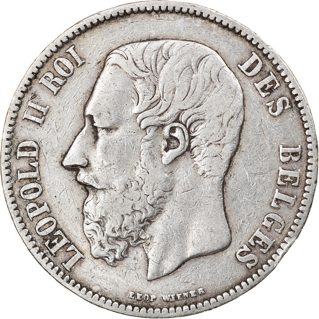 Coin, Belgium, Leopold II, 5 Francs, 5 Frank, 1870, VF(30-35), Silver, KM:24
