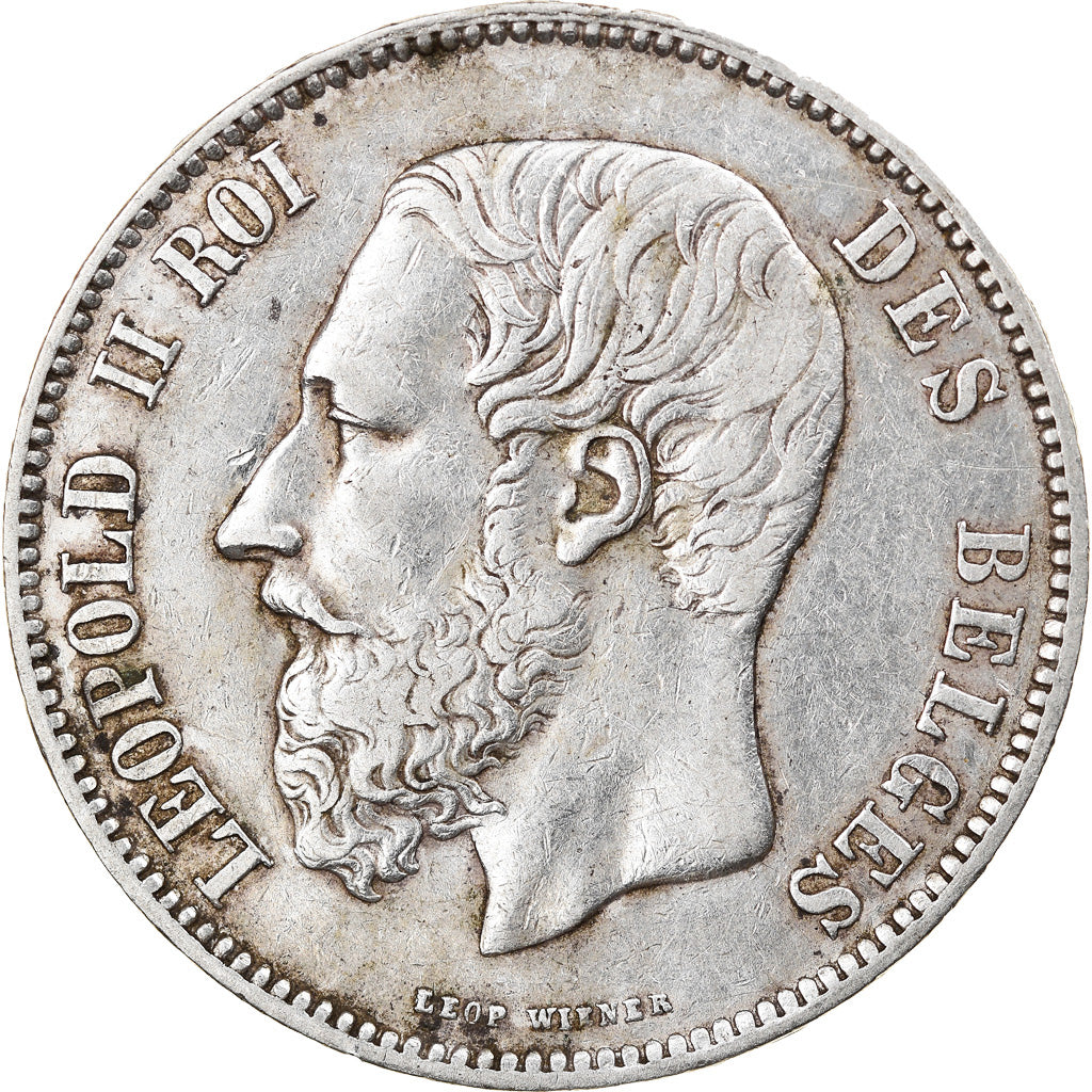 Moneta, Belgio, Leopold II, 5 Francs, 5 Frank, 1870, MB+, Argento, KM:24