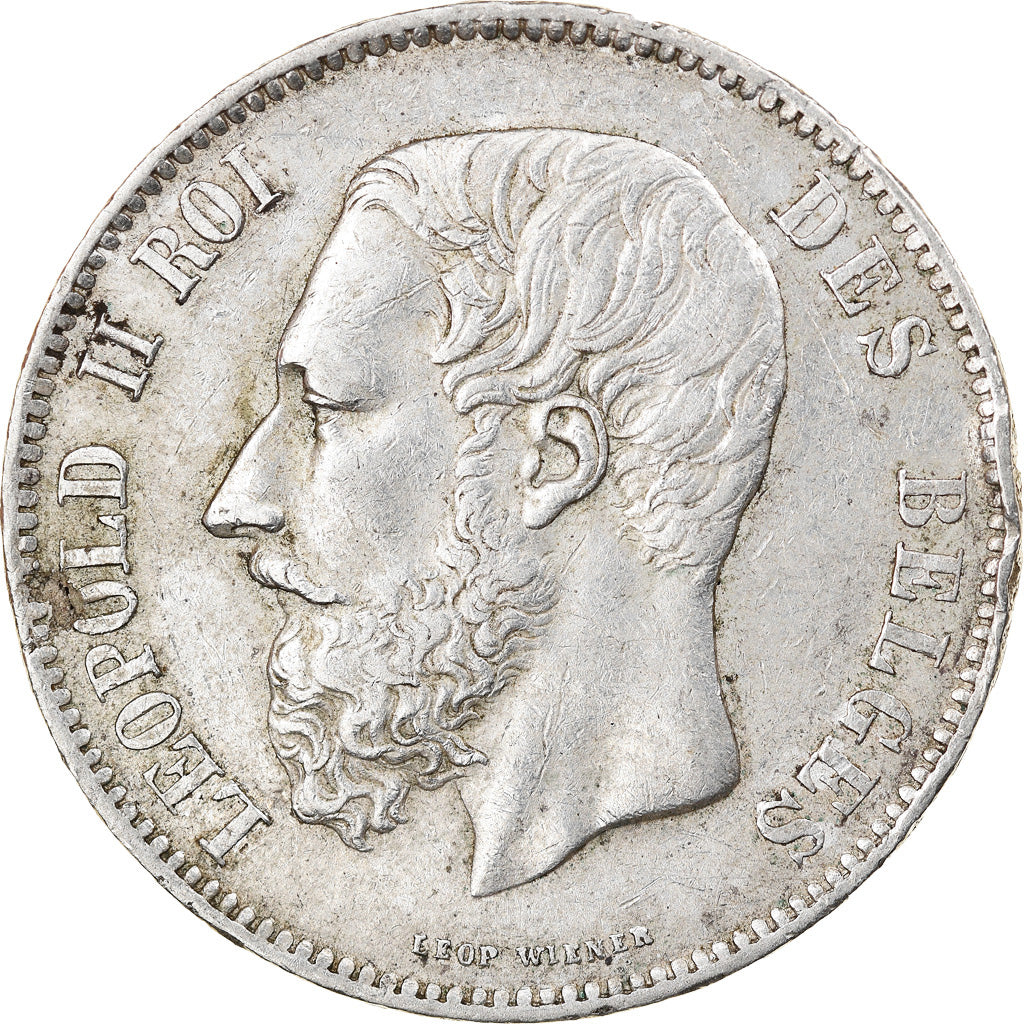 Coin, Belgium, Leopold II, 5 Francs, 5 Frank, 1870, VF(30-35), Silver, KM:24