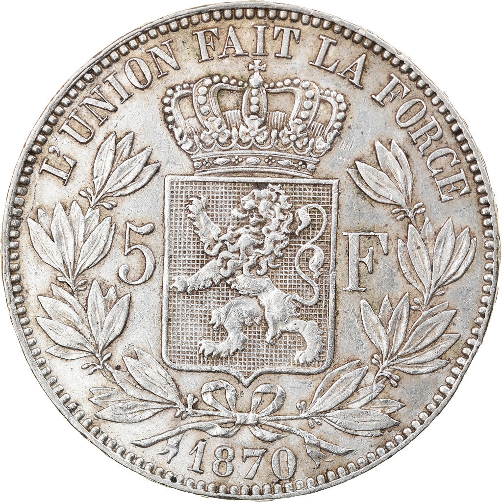 Monnaie, Belgique, Leopold II, 5 Francs, 5 Frank, 1870, TB+, Argent, KM:24