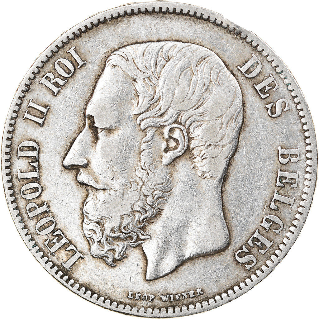 Coin, Belgium, Leopold II, 5 Francs, 5 Frank, 1871, VF(30-35), Silver, KM:24