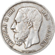Coin, Belgium, Leopold II, 5 Francs, 5 Frank, 1871, VF(30-35), Silver, KM:24