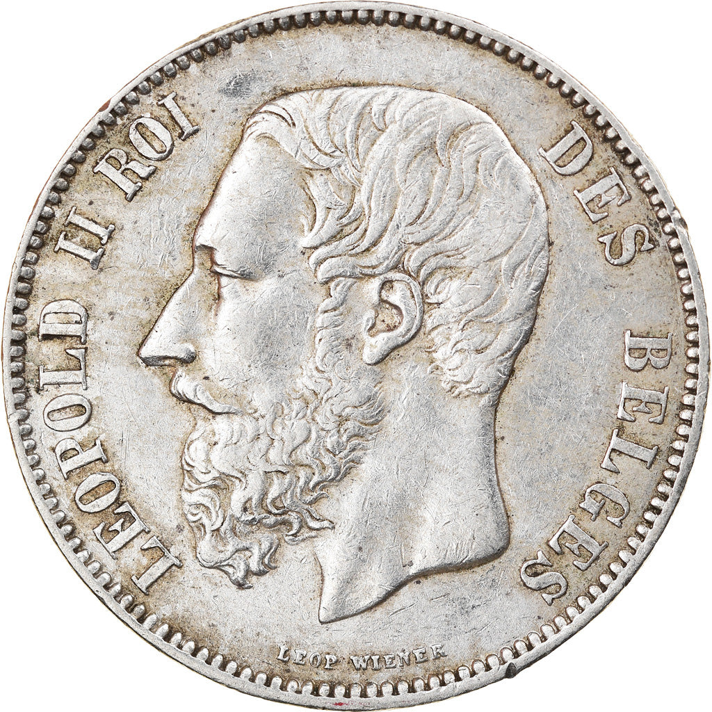 Coin, Belgium, Leopold II, 5 Francs, 5 Frank, 1871, VF(30-35), Silver, KM:24