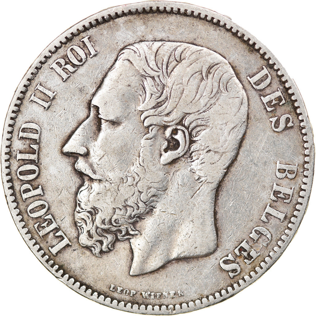 Coin, Belgium, Leopold II, 5 Francs, 5 Frank, 1874, VF(30-35), Silver, KM:24