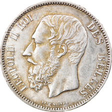 Coin, Belgium, Leopold II, 5 Francs, 5 Frank, 1876, EF(40-45), Silver, KM:24