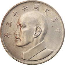 Moneta, Republika Chińska, TAIWAN, 5 Yüan, 1975, AU(55-58), Miedź-Nikiel