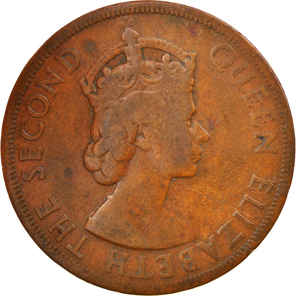 Moneta, Państwa Wschodnich Karaibów, Elizabeth II, 2 Cents, 1955, VF(30-35)