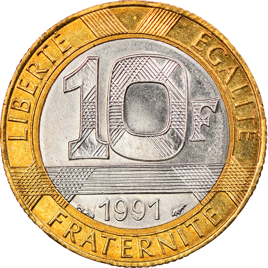 Moneda, Francia, Génie, 10 Francs, 1991, Paris, EBC, Bimetálico, KM:964.1