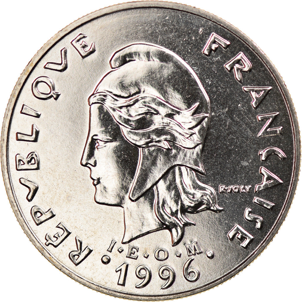Coin, French Polynesia, 20 Francs, 1996, Paris, MS(60-62), Nickel, KM:9