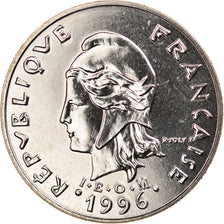 Coin, French Polynesia, 20 Francs, 1996, Paris, MS(60-62), Nickel, KM:9