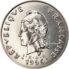 Moneda, Polinesia francesa, 50 Francs, 1996, Paris, EBC+, Níquel, KM:13