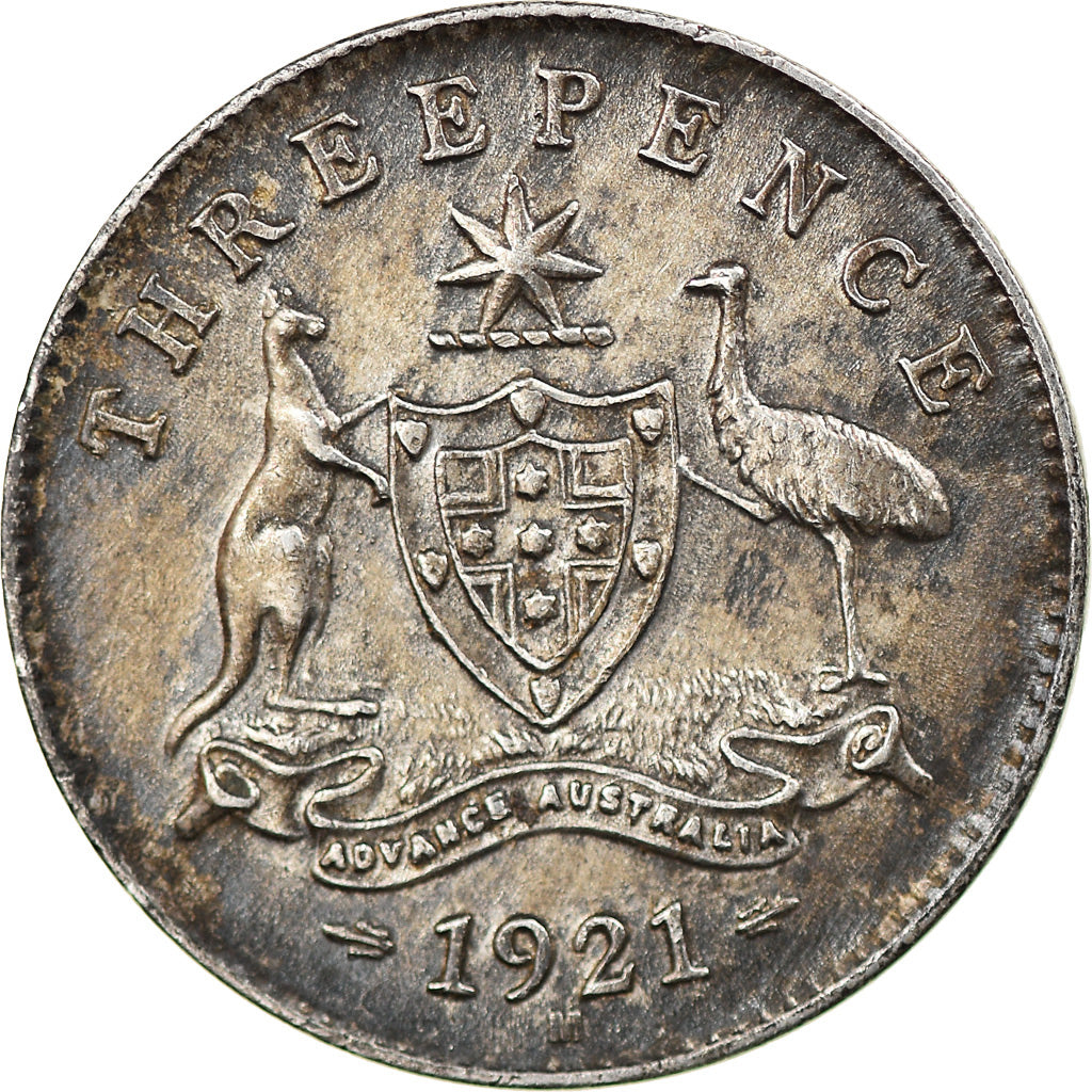Monnaie, Australie, George V, Threepence, 1921, Melbourne, TTB+, Argent, KM:24