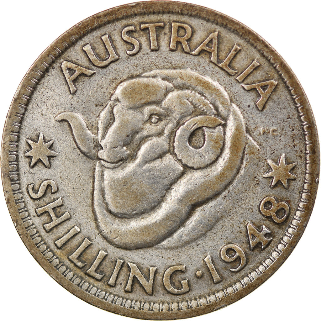 Coin, Australia, George VI, Shilling, 1948, Melbourne, EF(40-45), Silver, KM:39a