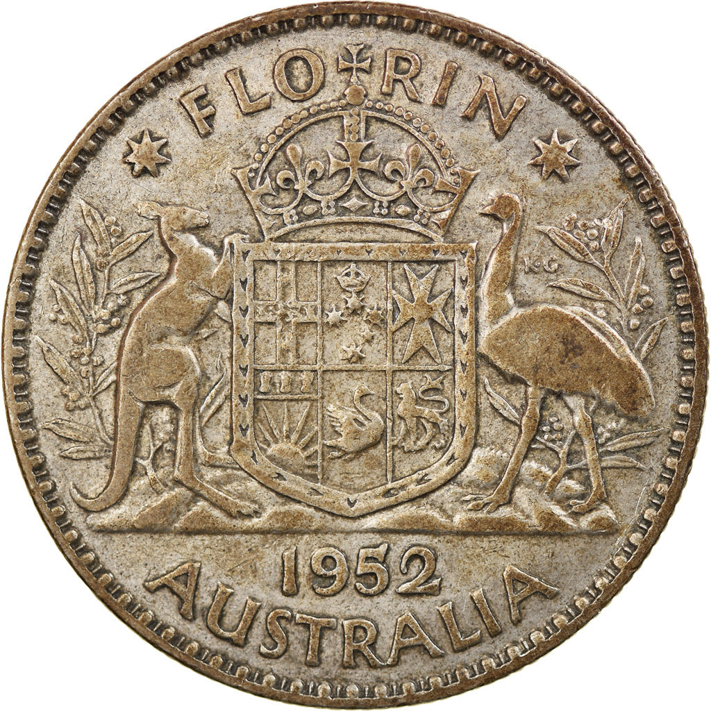 Coin, Australia, George VI, Florin, 1952, Melbourne, EF(40-45), Silver, KM:48