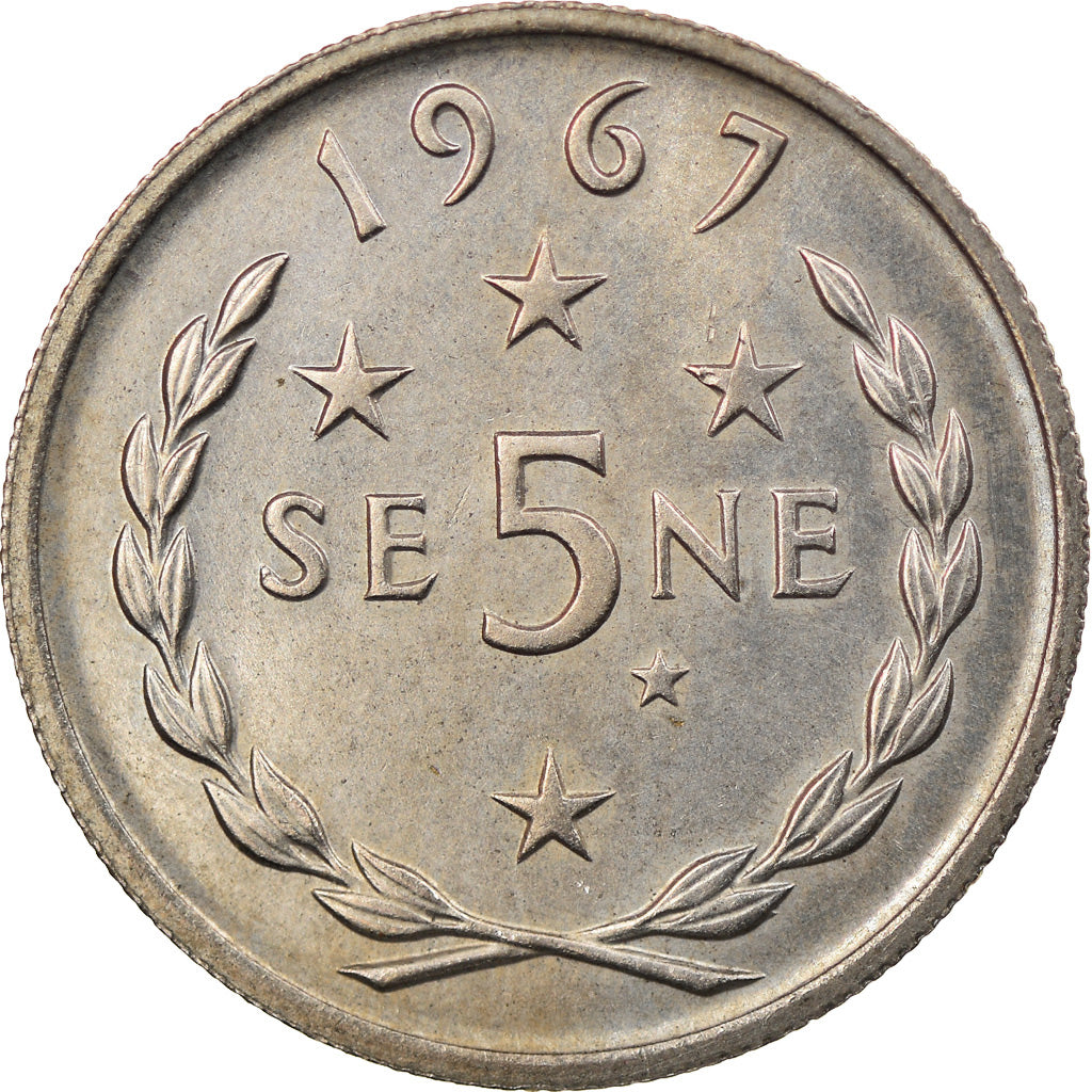 Moneda, Samoa, 5 Sene, 1967, EBC, Cobre - níquel, KM:3
