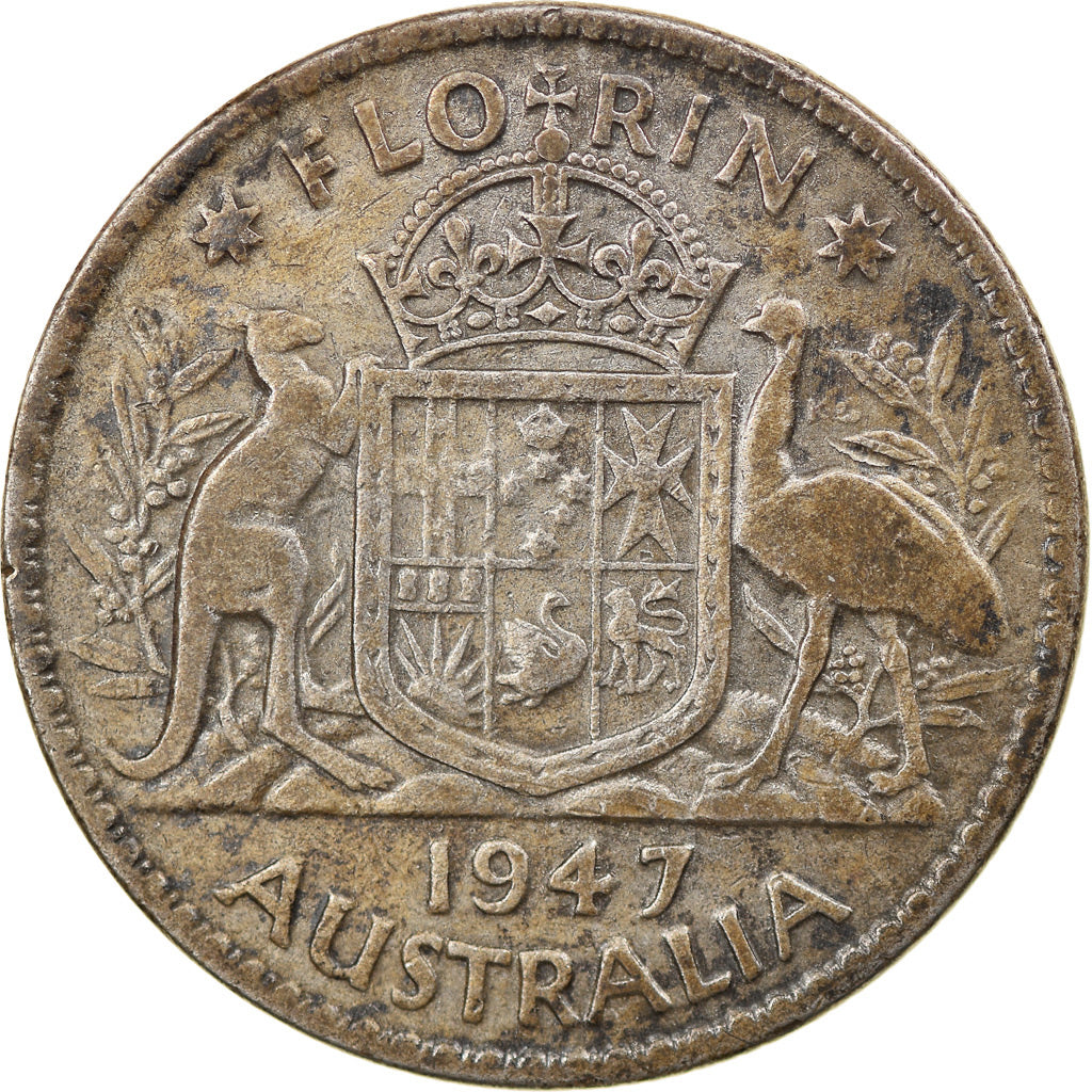 Coin, Australia, George VI, Florin, 1947, Melbourne, EF(40-45), Silver, KM:40a