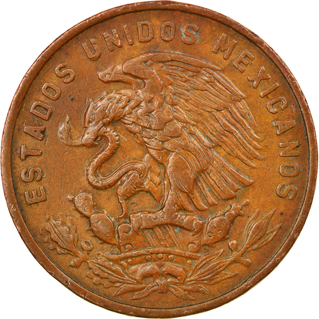 Moneta, Messico, 20 Centavos, 1969, Mexico City, BB+, Bronzo, KM:440
