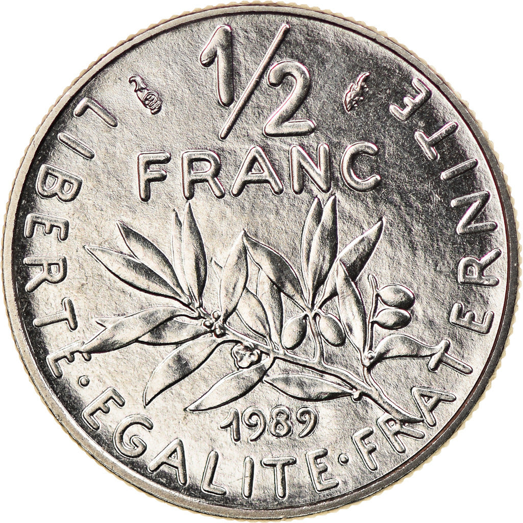 Moneda, Francia, Semeuse, 1/2 Franc, 1989, Paris, FDC, Níquel, KM:931.1