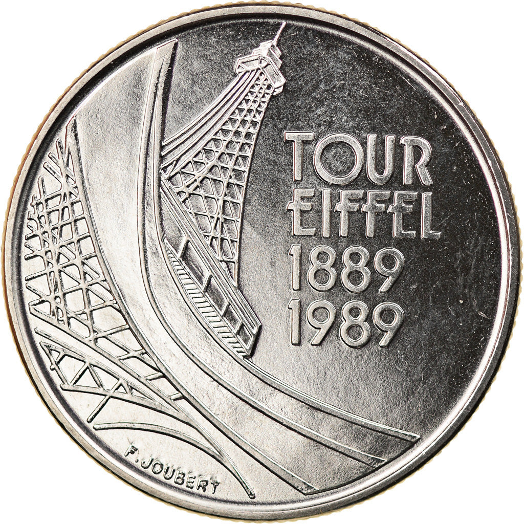Coin, France, Tour Eiffel, 5 Francs, 1989, Paris, MS(65-70), Nickel, KM:968