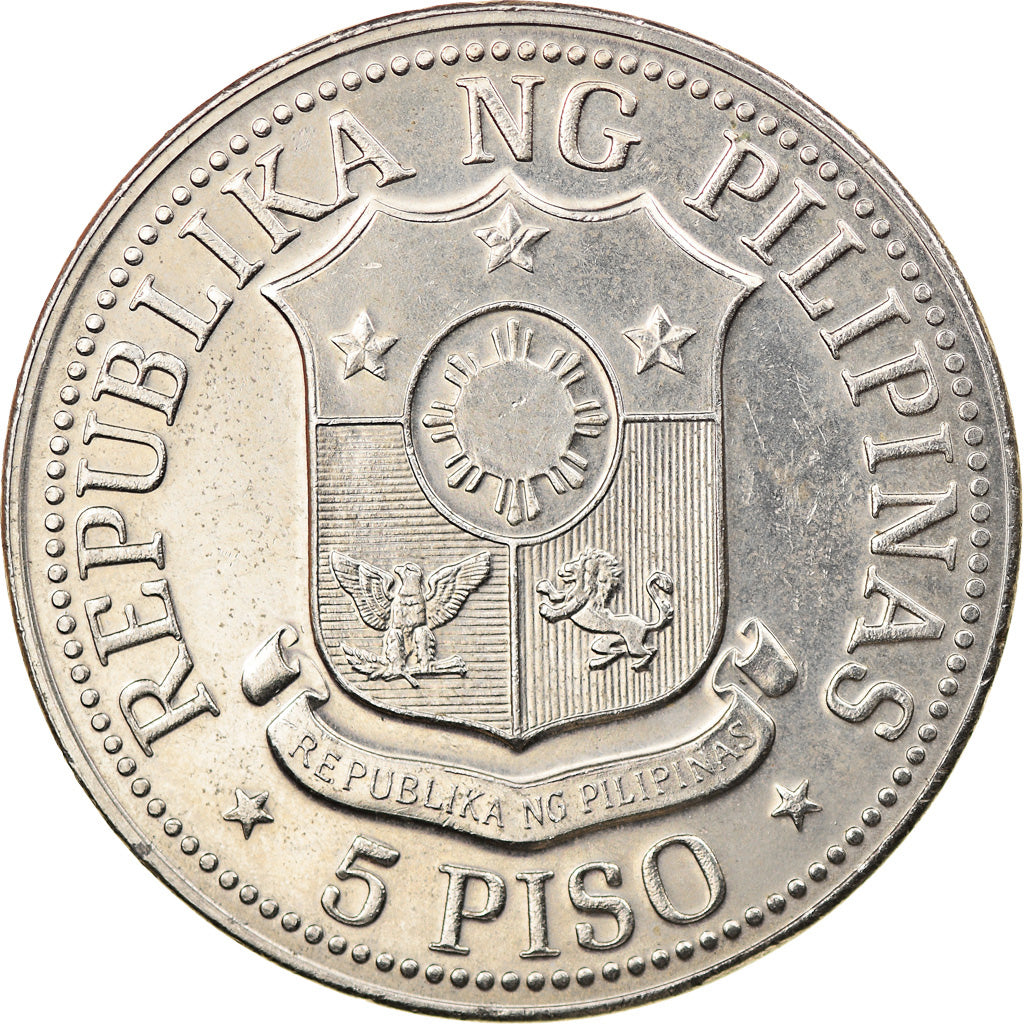 Coin, Philippines, 5 Piso, 1975, AU(50-53), Nickel, KM:210.1