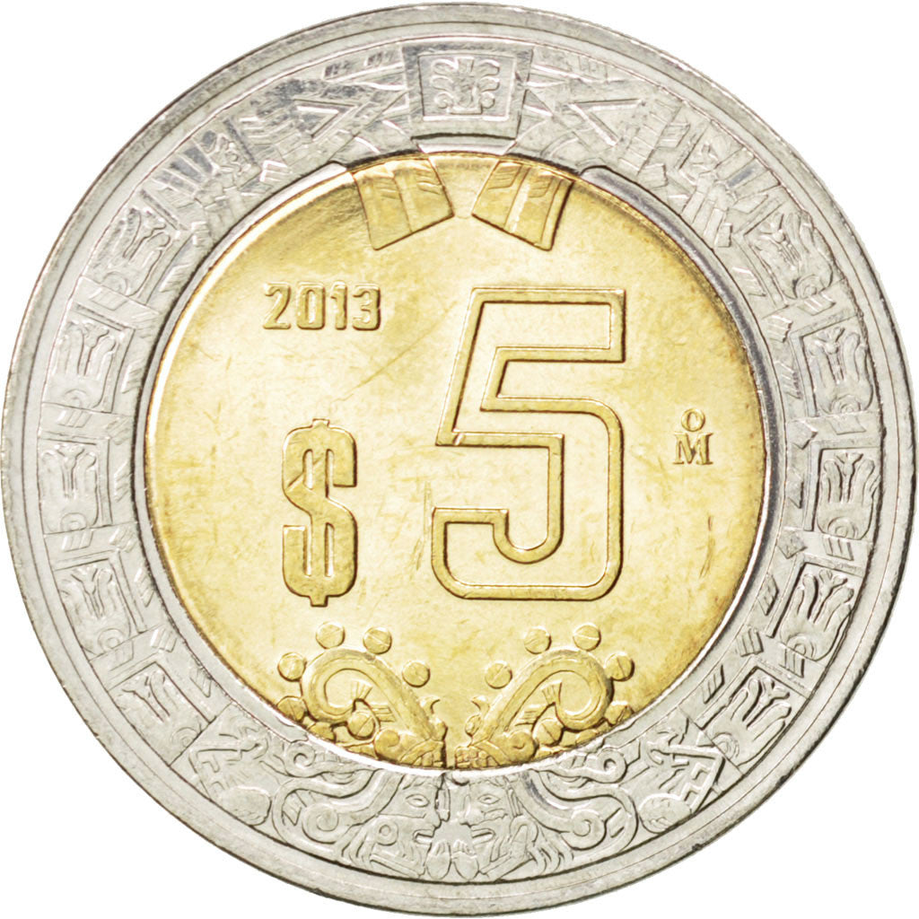 Moneta, Messico, 5 Pesos, 2013, SPL, Bimetallico, KM:New