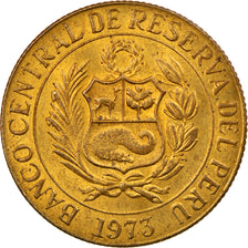 Coin, Peru, Sol, 1973, Lima, MS(60-62), Brass, KM:248