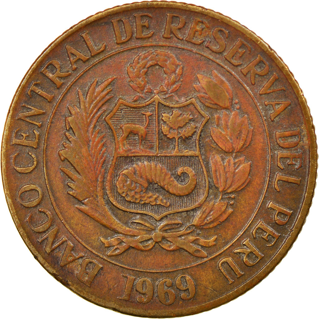 Coin, Peru, 1/2 Sol, 1969, Lima, AU(50-53), Brass, KM:247
