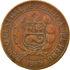 Coin, Peru, 1/2 Sol, 1969, Lima, AU(50-53), Brass, KM:247