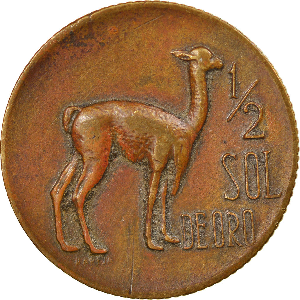 Coin, Peru, 1/2 Sol, 1969, Lima, AU(50-53), Brass, KM:247