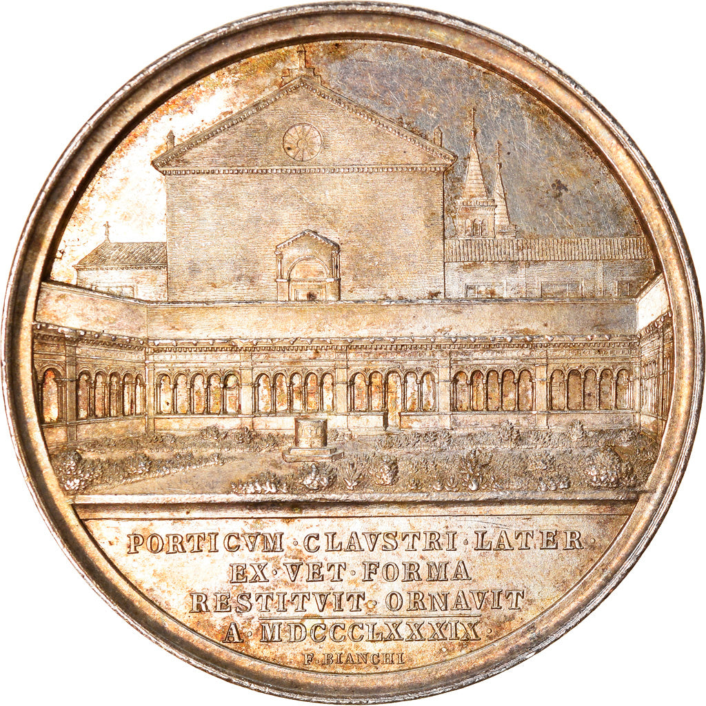 Vatican, Medal, Léon XIII, Per i lavori di restauro del Chiostro lateranense