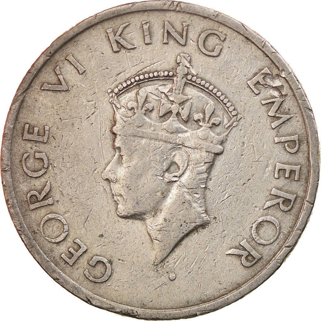 Moneda, INDIA BRITÁNICA, George VI, 1/2 Rupee, 1946, MBC, Níquel, KM:553