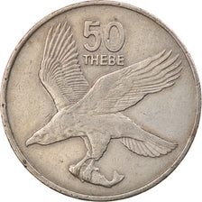Coin, Botswana, 50 Thebe, 1977, British Royal Mint, EF(40-45), Copper-nickel