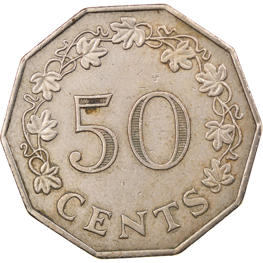 Monnaie, Malte, 50 Cents, 1972, British Royal Mint, TTB, Copper-nickel, KM:12