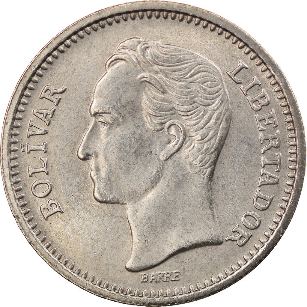 Moeda, Venezuela, 50 Centimos, 1965, AU(50-53), Níquel, KM:41