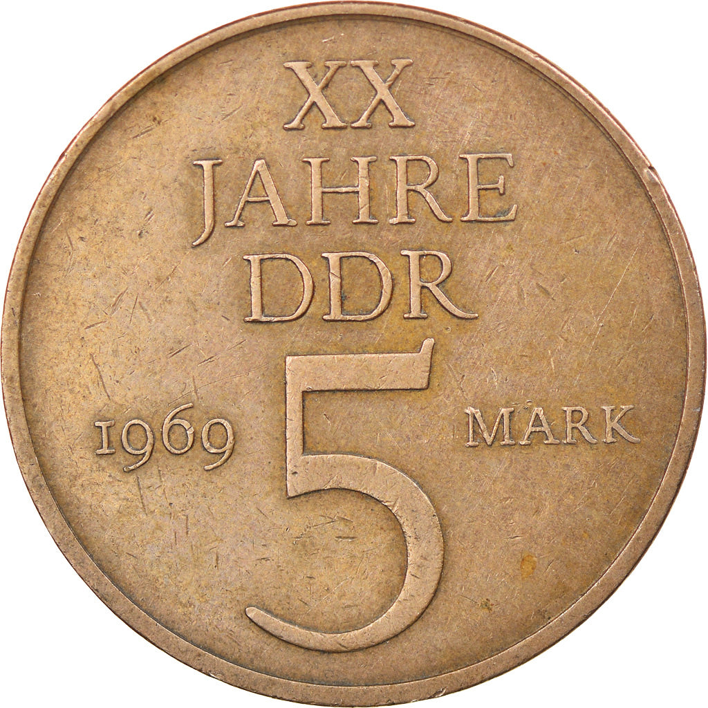 Coin, GERMAN-DEMOCRATIC REPUBLIC, 5 Mark, 1969, EF(40-45), Nickel-Bronze