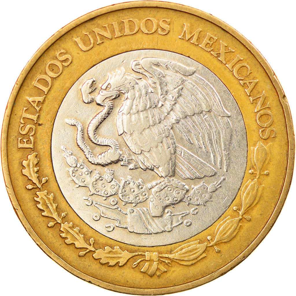 Moneda, México, 10 Pesos, 2001, Mexico City, MBC, Bimetálico, KM:636