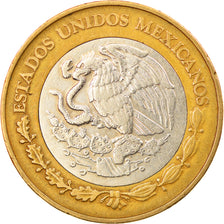 Munten, Mexico, 10 Pesos, 2001, Mexico City, ZF, Bi-Metallic, KM:636