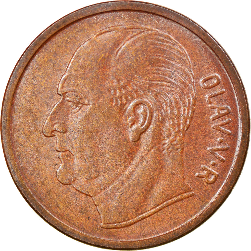 Moeda, Noruega, Olav V, 5 Öre, 1969, AU(50-53), Bronze, KM:405