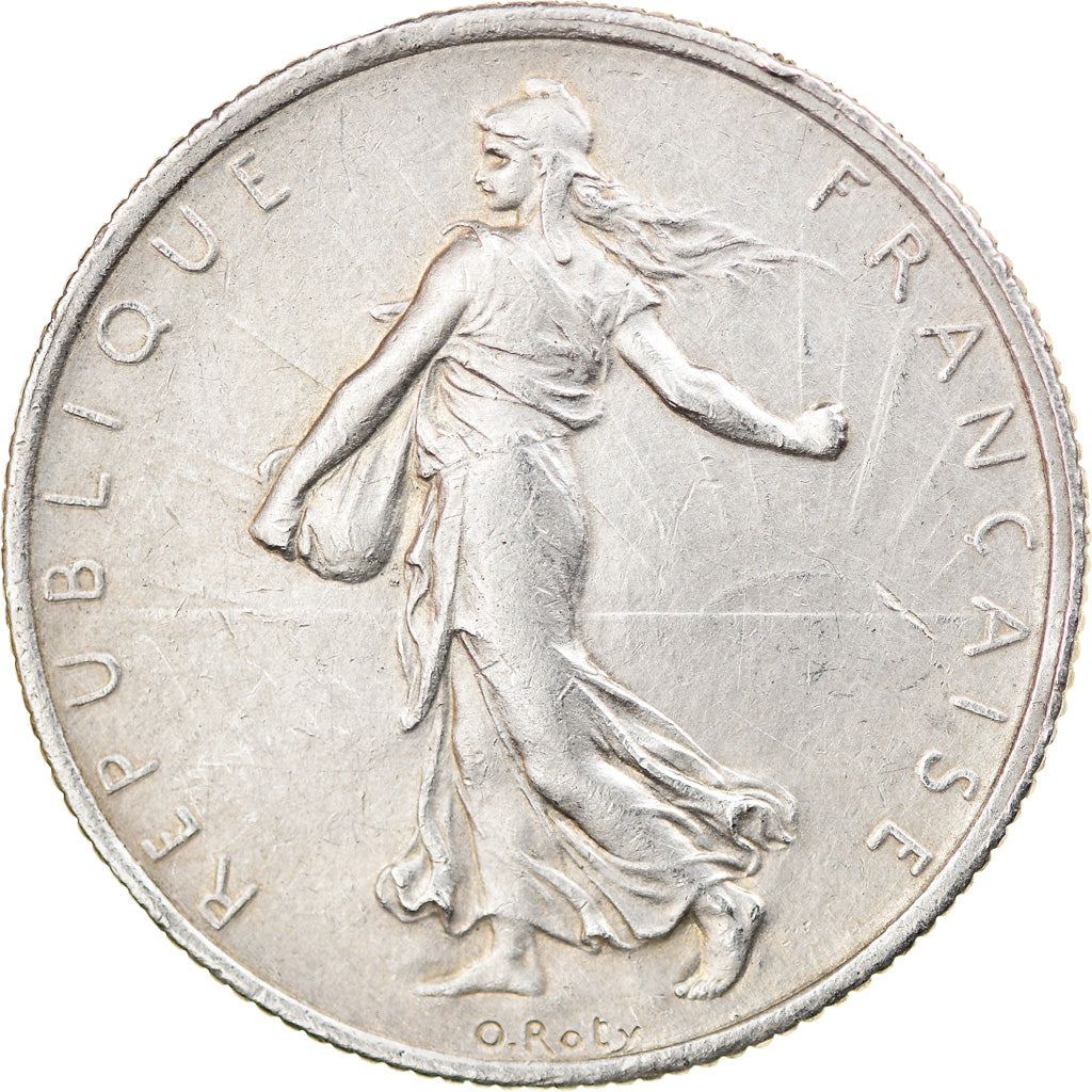 Moneta, Francia, Semeuse, 2 Francs, 1918, Paris, BB, Argento, KM:845.1