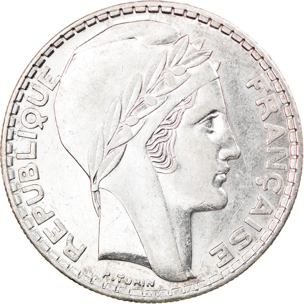 Moneda, Francia, Turin, 20 Francs, 1938, Paris, MBC+, Plata, KM:879, Gadoury:852