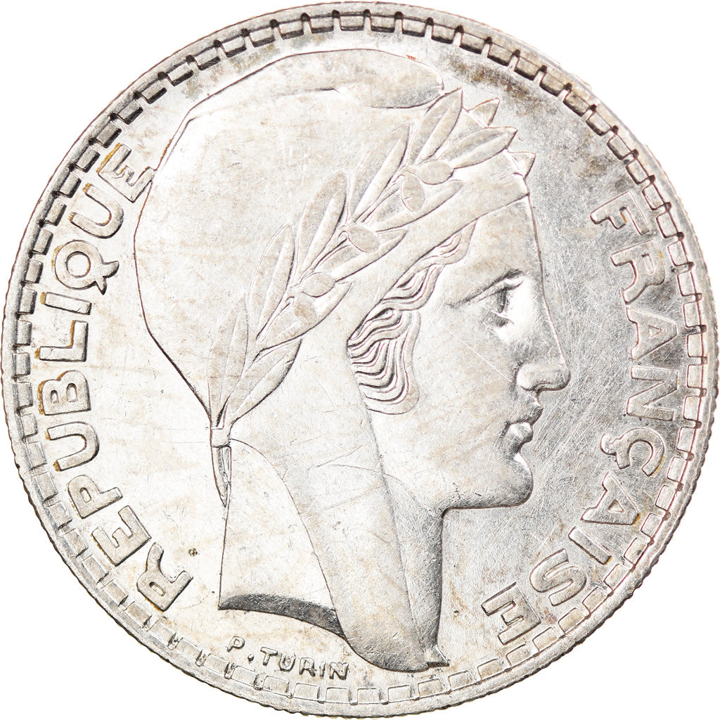 Moneta, Francja, Turin, 20 Francs, 1938, Paris, AU(50-53), Srebro, KM:879
