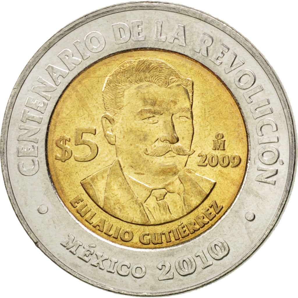 Coin, Mexico, 5 Pesos, 2009, MS(63), Bi-Metallic, KM:915