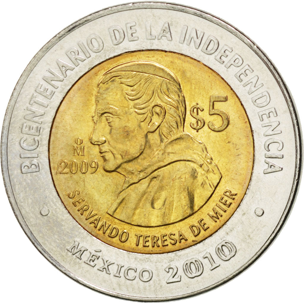 Coin, Mexico, 5 Pesos, 2009, MS(63), Bi-Metallic, KM:916