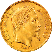 Coin, France, Napoléon III, 20 Francs, 1868, Paris, AU(50-53), Gold, KM:801.1